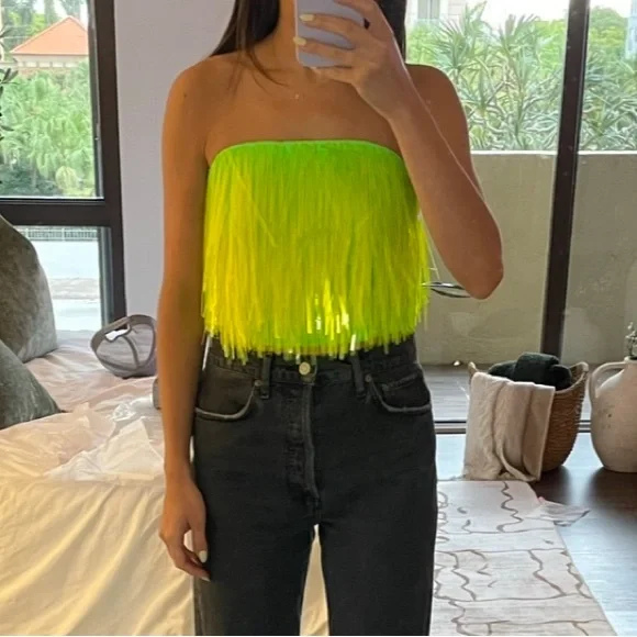 Prada fall runway 2018 strapless neon top - Picture 4 of 5